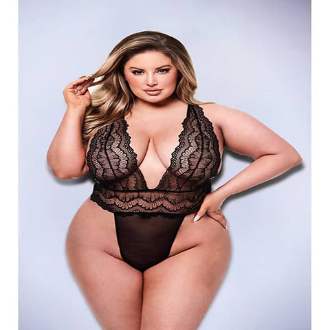 Sexy Deep V Lace Womens Teddy by Baci Lingerie