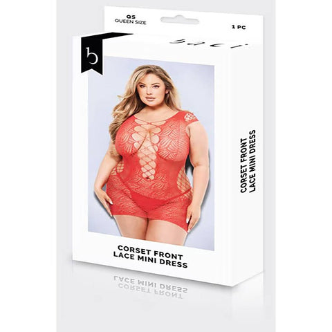 Corset Front Lace Womens Intimate Mini Dress