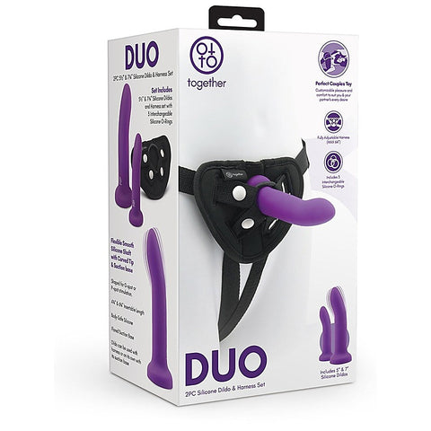 Duo 2Pc Silicone Dildo & Harness Set by Together