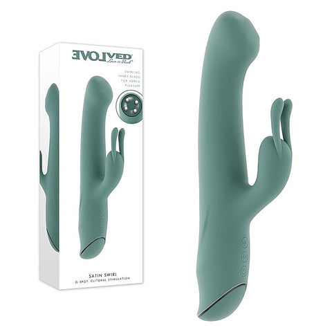 SATIN SWIRL Rabbit Vibrator with Swirling Head by Evolved