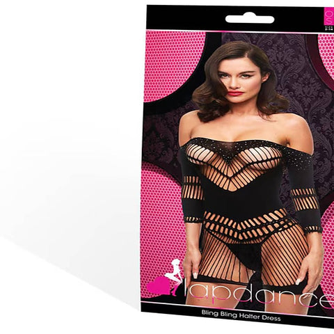 Lapdance Lingerie Bling Bling Womens Halter Dress