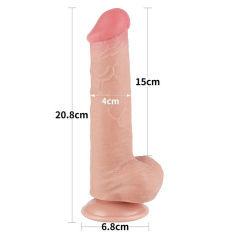 8 Inch Sliding Skin Flexible Realistic Dong by Lovetoy