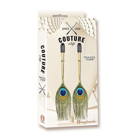 Couture Clip Peacock Plume Luxury Nipple Clamps