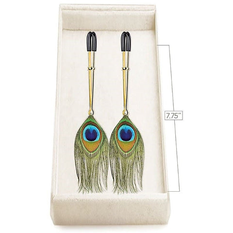 Couture Clip Peacock Plume Luxury Nipple Clamps