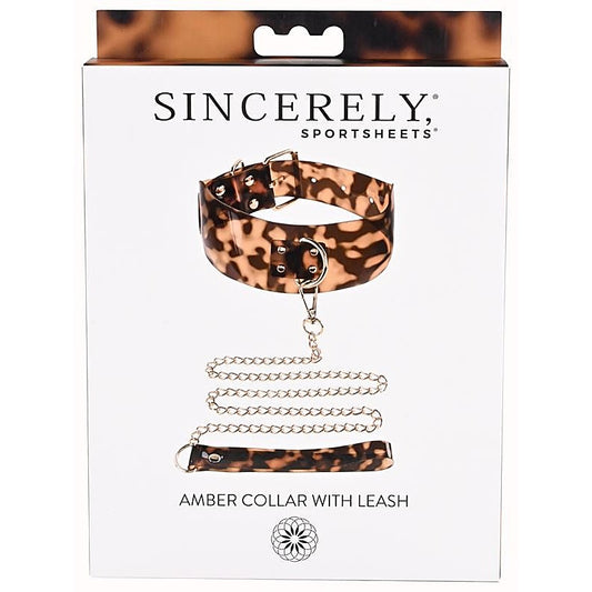Amber Adjustable Collar with Leash by Sportsheets