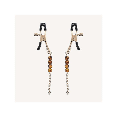 Amber Beaded Nipple Clamps by Sportsheets