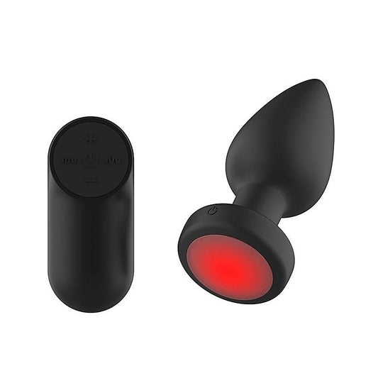 Vibrating Butt Plug with LED Base M by Passion Play