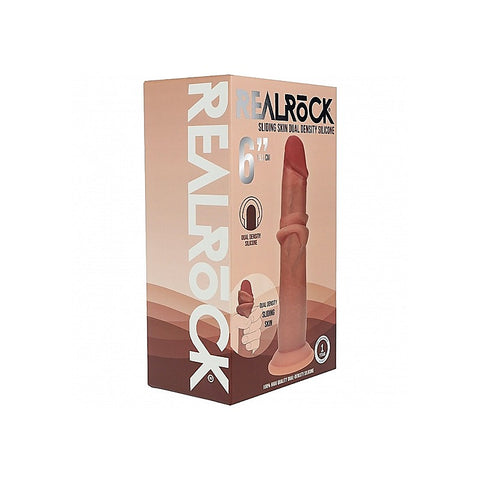 REALROCK 6in Sliding Skin Dual Density Dildo by Shots Toys