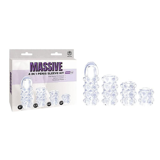 Massive 4-Piece Textured Penis Sleeve Set by NANMA