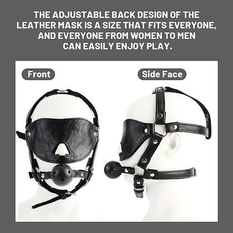 Blindfold Head Harness with Ball Gag by Chisa