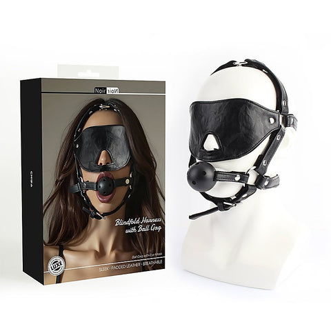 Blindfold Head Harness with Ball Gag by Chisa