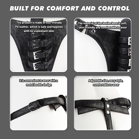 Adjustable Faux Leather Chastity Harness by Chisa