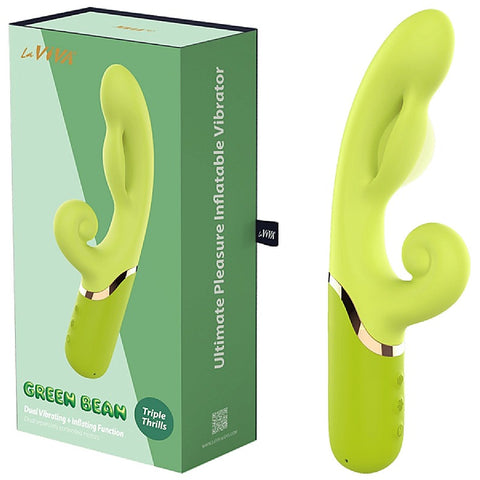Green Bean Vibrating & Inflating Stimulator by La Viva