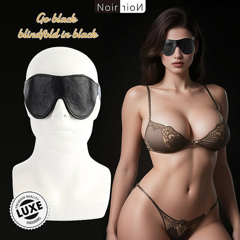 Go Black Faux Leather Blindfold by Chisa