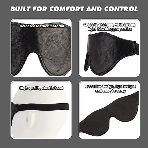 Go Black Faux Leather Blindfold by Chisa