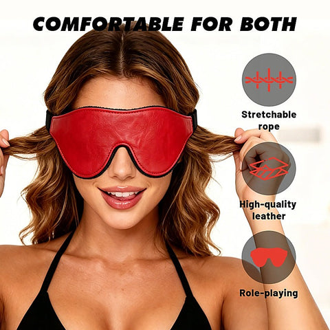 Go Black Faux Leather Blindfold by Chisa