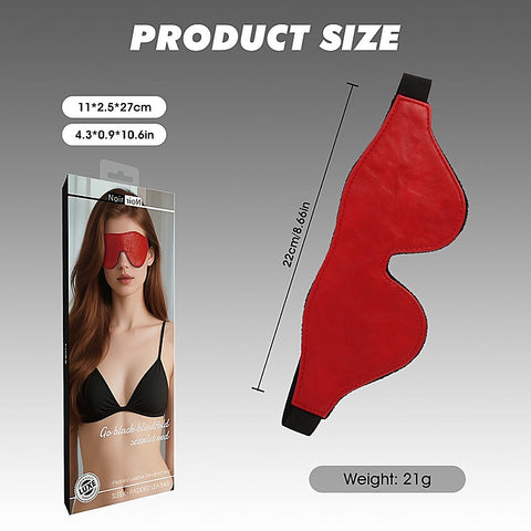 Go Black Faux Leather Blindfold by Chisa
