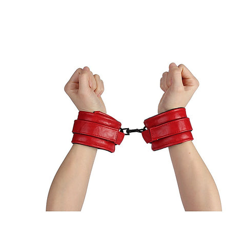Adjustable Faux Leather Hand Cuffs by Chisa