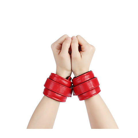 Adjustable Faux Leather Hand Cuffs by Chisa