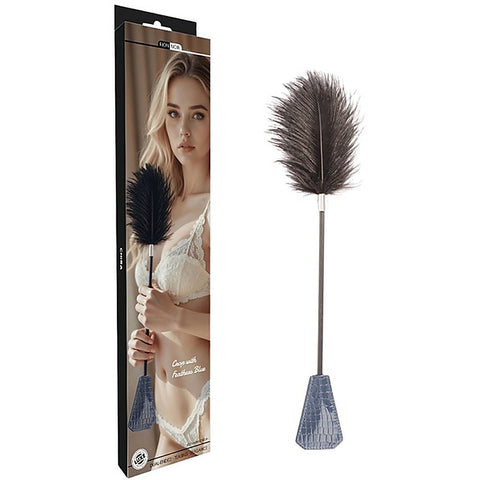 Snakeskin Feather Bondage Crop Paddle by Chisa