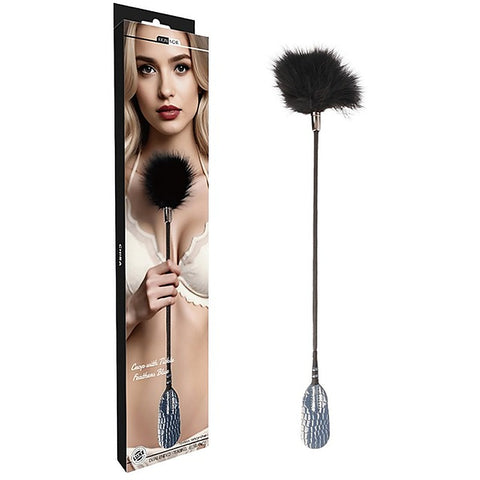 Snakeskin Tickle Feather Bondage Crop by Chisa