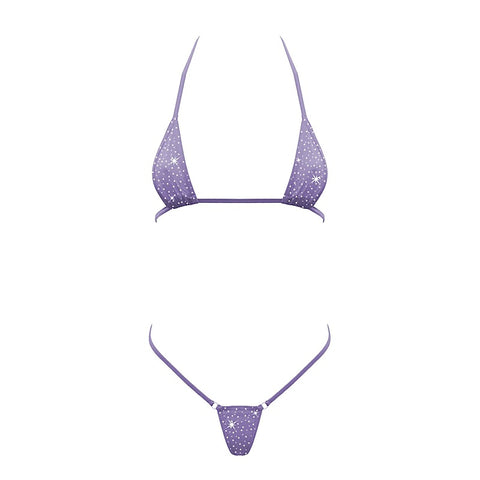 Rhinestone Embellished Micro Bikini by Love In Leather