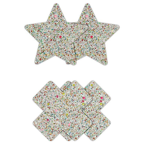 Pretty Pasties Star and Cross Glow by NS Novelties
