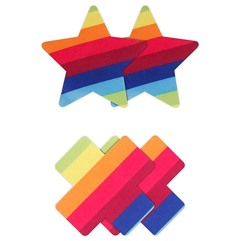 Pretty Pasties Pride Cross and Star Rainbow by NS Novelties