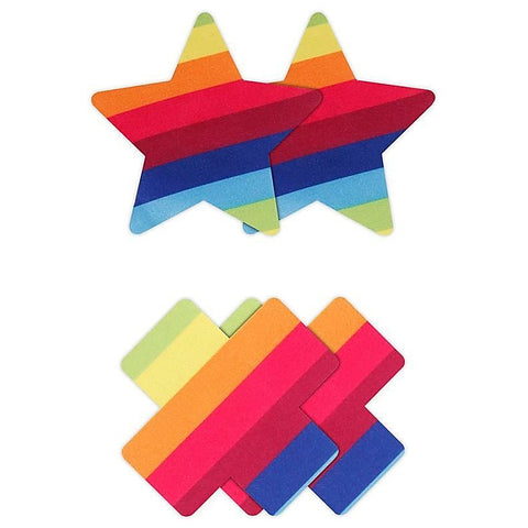 Pretty Pasties Pride Cross and Star Rainbow by NS Novelties