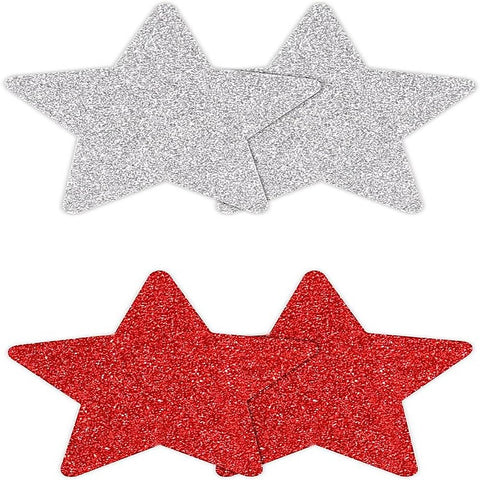 Pretty Nipple Pasties Glitter Stars by NS Novelties