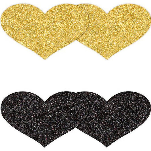 Pretty Glitter Hearts Shape Nipple Pasties by NS Novelties