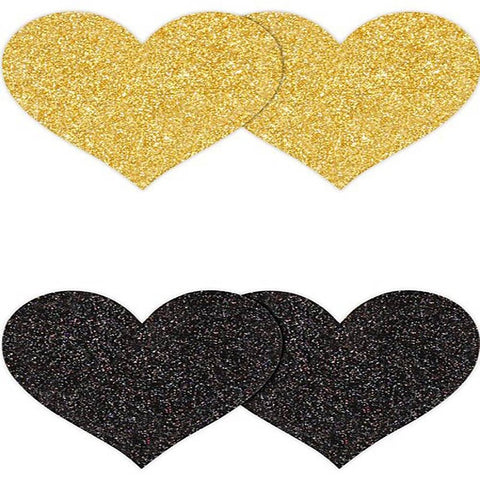 Pretty Glitter Hearts Shape Nipple Pasties by NS Novelties