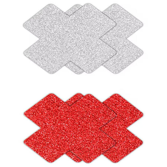 Pretty Womens Pasties Glitter Cross by NS Novelties