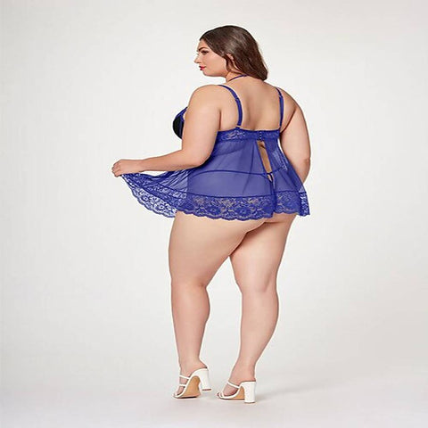 Seven Til Midnight The Romantic Two Piece Babydoll Set Blue