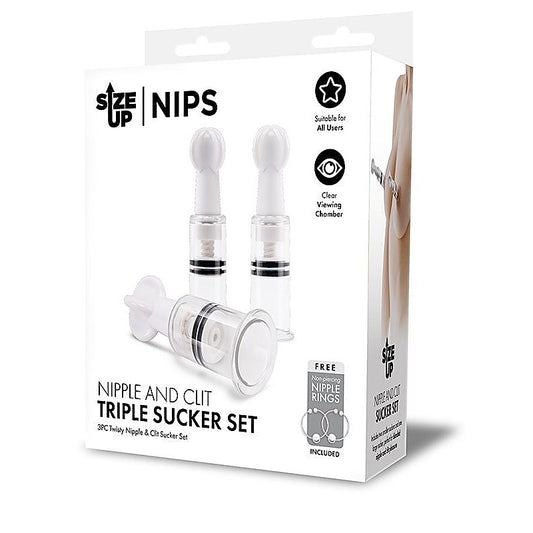 Size Up Nips Nipple and Clit Triple Sucker Set