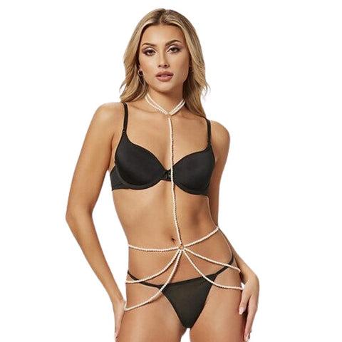 Pearl Chain Choker and Harness by Seven 'til Midnight