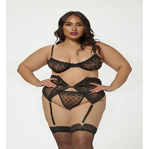 Three Piece Bra Garter And Panty Set by Seven 'til Midnight