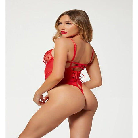 Heart Mesh Womens Teddy by Seven 'til Midnight