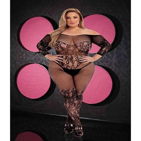 Off-The-Shoulder Lace Bodystocking by Xgen Products