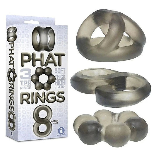 The 9's Phat Cock Rings Smoke 2 Silicone by Icon Brands