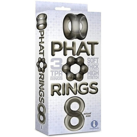 The 9's Phat Cock Rings Smoke 2 Silicone by Icon Brands