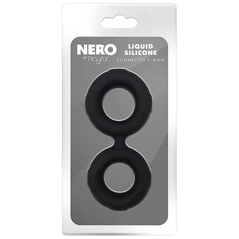 Nero Liquid Silicone Connected Cock Ring by Evolved
