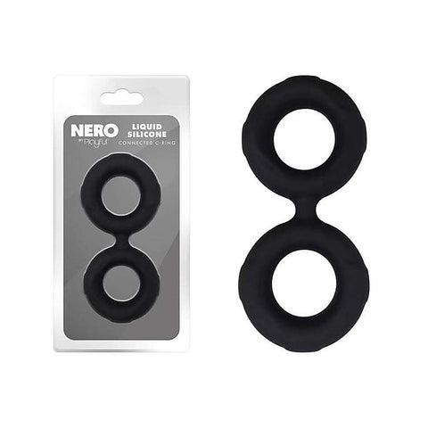 Nero Liquid Silicone Connected Cock Ring by Evolved