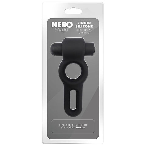 Nero Liquid Silicone Vibe Dual Cock Ring by Evolved