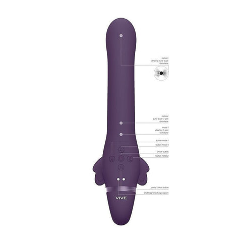 Vive SATU USB Rechargeable Strapless Strap On by Shots Toys