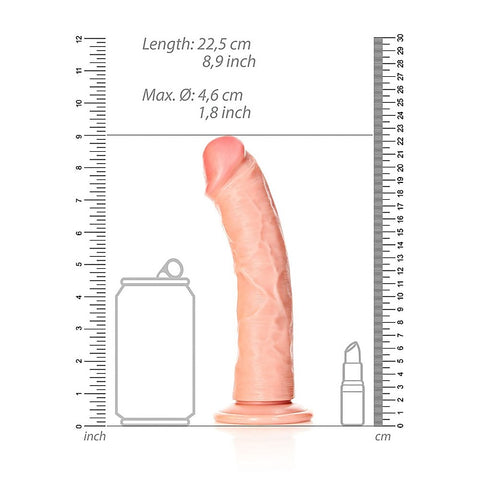 REALROCK Realistic Regular Curved Dildo with Suction Cup Flesh