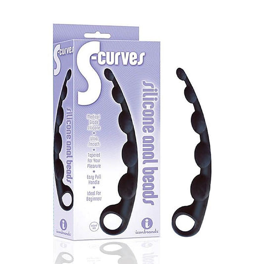 The 9's S-Curves Silicone Anal Beads by Icon Brands