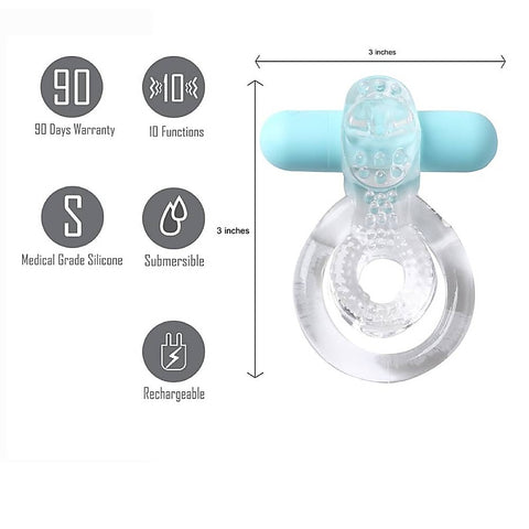 Maia Jayden USB Rechargeable Vibrating Cock & Ball Rings