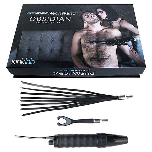 KinkLab Obsidian Neon Wand 3 Piece E Stimulation Intensity