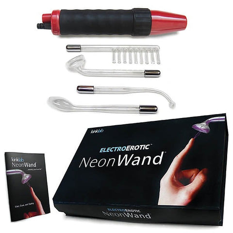 Neon Wand 5 Piece Electrosex Kit Red by The Stockroom